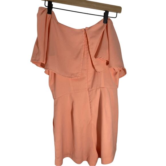 Endless Rose Medium Strapless Vacation Beachy Coastal Resortwear Coral Romper - Picture 5 of 6